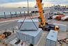 The picture shows the OPS modules already installed at the Grimaldi terminal on Sant Bertran wharf