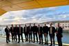 Members of MOSOLF at the Port of Oostende celebrating the opening of a new terminal