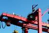 Patrick Stevedores raising of Deer-Park STS crane in Melbourne with lift th lifting towers