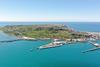 The picture shows an overhead short of Portland Port