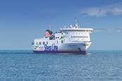 The image shows Stena Flavia operating on the Travemünde-Liepaja route