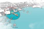 100m Pontoon mock up graphic Falmouth Harbour