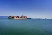 Container ship at sea