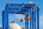 The image shows the Konecranes hybrid RTGs already in operation at OPCSA