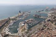 An aerial shot of the Port of Barcelona