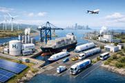 An AI generated image of the whole Hydrogen value chain, including ports