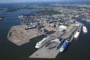 An aerial shot of the Port of Helsinki