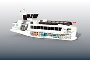 The image shows a render of the HADAG Type 2030e ferry