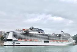 Image 2. MSC Bellissima docked alongside Port of Keelung West Wharf No. 3