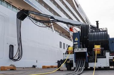 Ship connected to Cavotec PowerMove shorepower