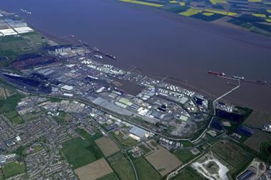 Overhead of the Port of Immingham UK