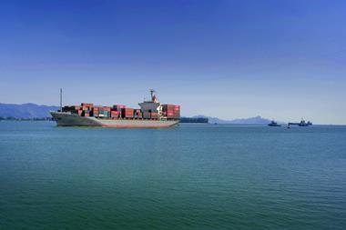Container ship at sea