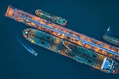 An image of vessels berthing at a terminal