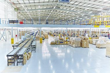 The image shows a wide angle shot of ILG's warehousing facility at Bracknills
