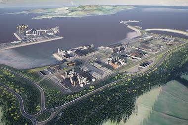 A CGI image of the new hydrogen facility at Hunterston