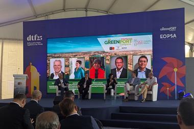 Image shows the speakers in session one at GreenPort Congress