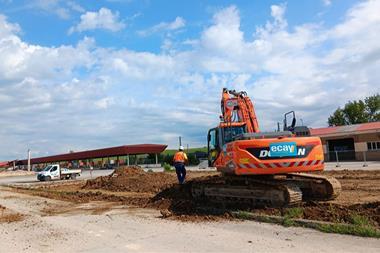 Intermodal Terminal of Navarra with a digger