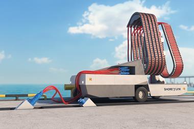Artist's rendition of a ShoreLink CruiseLink Mobile S shorepower system