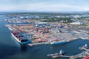 Aerial image of the Port of Gothenburg