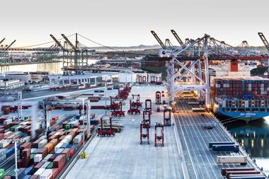 Kalmar automatic stacking crane and automated straddle carrier