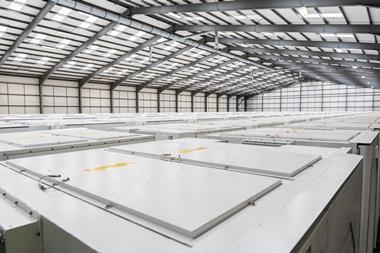 The solar panels lined up at Teesport Terminal