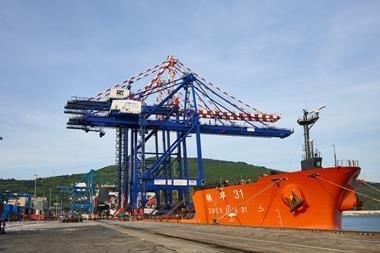 ZPMC ship-to-shore crane at CSP Iberian Bilbao Terminal