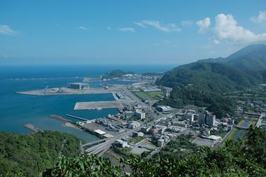 The image shows an overhead view of Taiwan's Suao Port