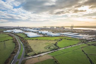 Aerial image of a new innovation hub at London Gateway
