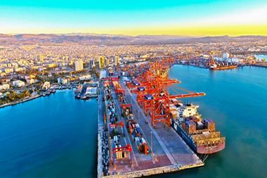 Aerial image of Mersin International Port in Turkey