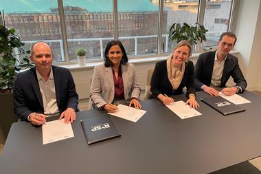 Patrick Vloemans, Haydi Galvez (Business Line Ports in ABB’s Marine and Ports division), Ina Barge and Tiemo Arkesteijn, co-chief executive officers of Rotterdam Shore Power)