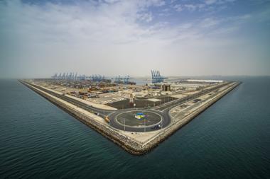 The image shows an aerial view of Khalifa Port