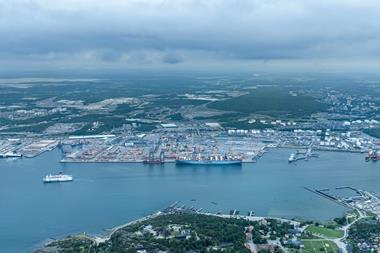 Port of Gothenburg from the air