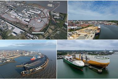 Four images of ports showing improvements to be made under an ABP upgrade programme