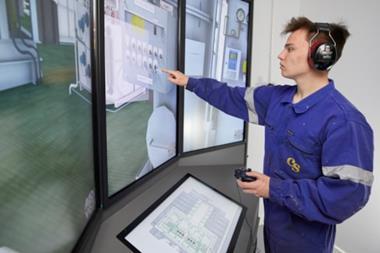 A young worker looking at a screen