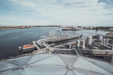 The image shows VTTI Rotterdam terminal at the port