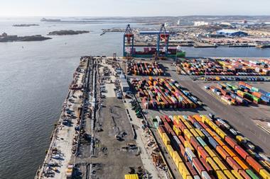 Port of Gothenburg from the air