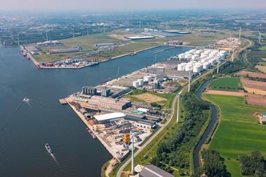 The image shows an overhead shot of North Sea Port