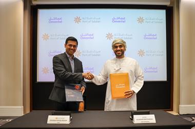 Steven Yoogalingam, CEO of the Port of Salalah and Aladdin bin Abdullah Bait Fadhil, CEO of Omantel.