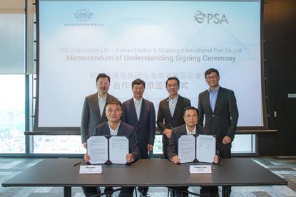 PSA SG and Hainan Harbor & Shipping MOU Signing