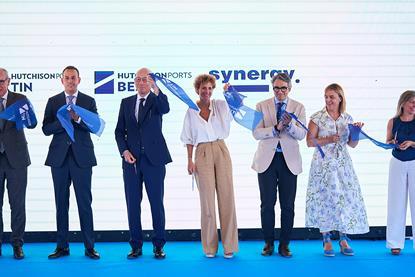 Members of Hutchison Ports celebrating the inauguration of a new Navarra terminal