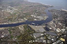 An aerial shot of the Port of Tyne