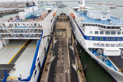 An aerial shot of Portsmouth's multi-berth, multi-user, multi-frequency shore power installation