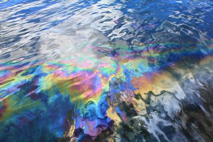 Oil spill in a harbour