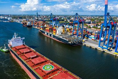 The image shows vessels calling at the port