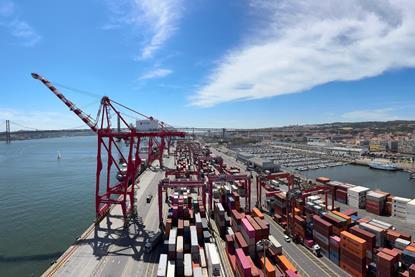 The image shows a wide angle shot of Yilport Liscont Portugal
