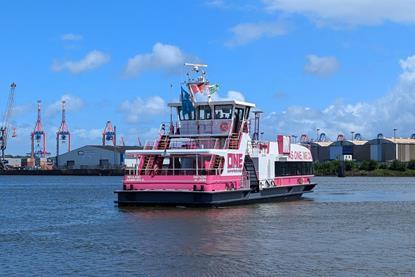 Hybrid ferry at the Port of Hamburg