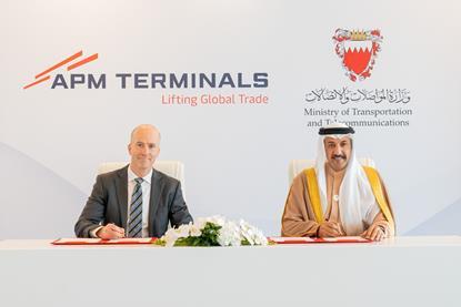 Jon Goldner and Dr. Shaikh Abdulla bin Ahmed Al Khalifa signing a LOI