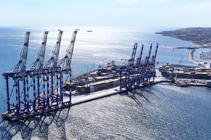 Ship-to-shore gantry cranes at Marport Terminal in Turkey