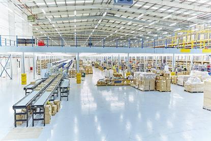 The image shows a wide angle shot of ILG's warehousing facility at Bracknills