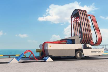 Artist's rendition of a ShoreLink CruiseLink Mobile S shorepower system